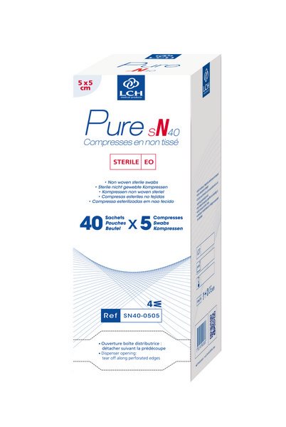 LCH Compresses non tissées 5x5cm 80 pièces | Soin