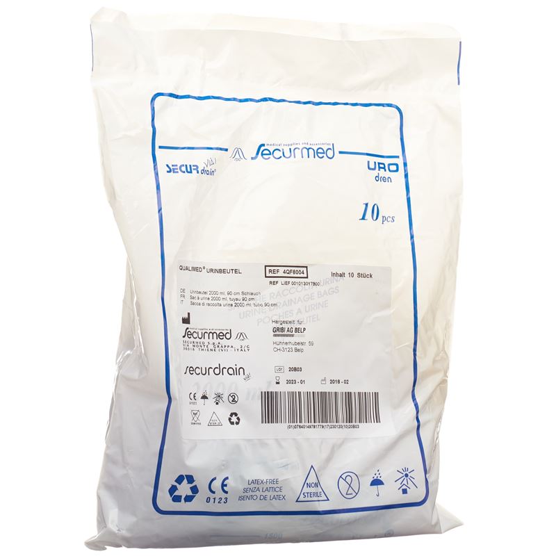 QUALIMED Urinbeutel 2l 90cm | Sans robinet 250 pièces