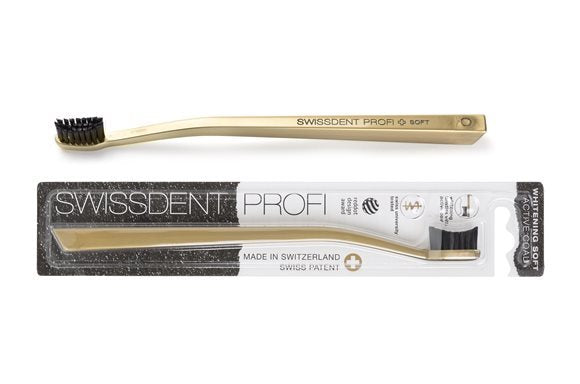 SWISSDENT Whitening Brosse à dents Activkohle | Or