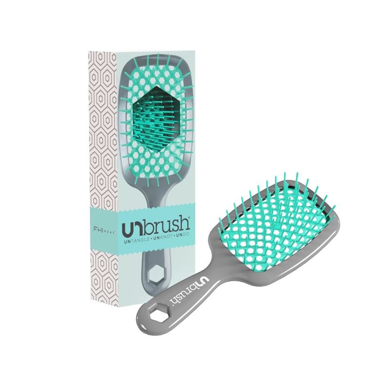 UNBRUSH Brosse démêlante manche gris Aurora Teal | Cheveux