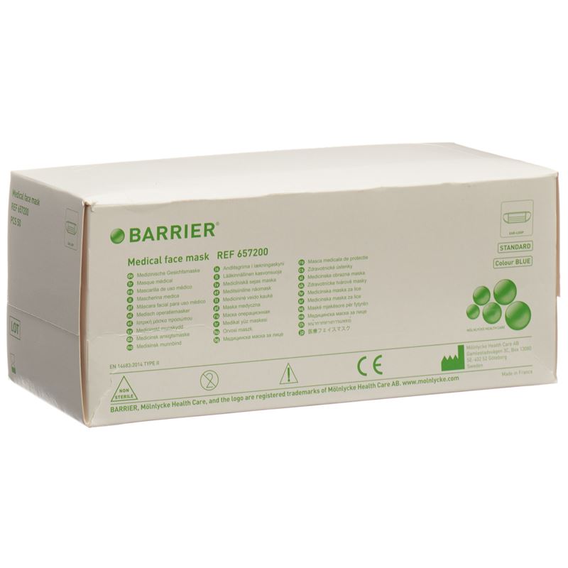BARRIER OP-Maske TypII Ohrschl Bleu 600 pièces | Confort