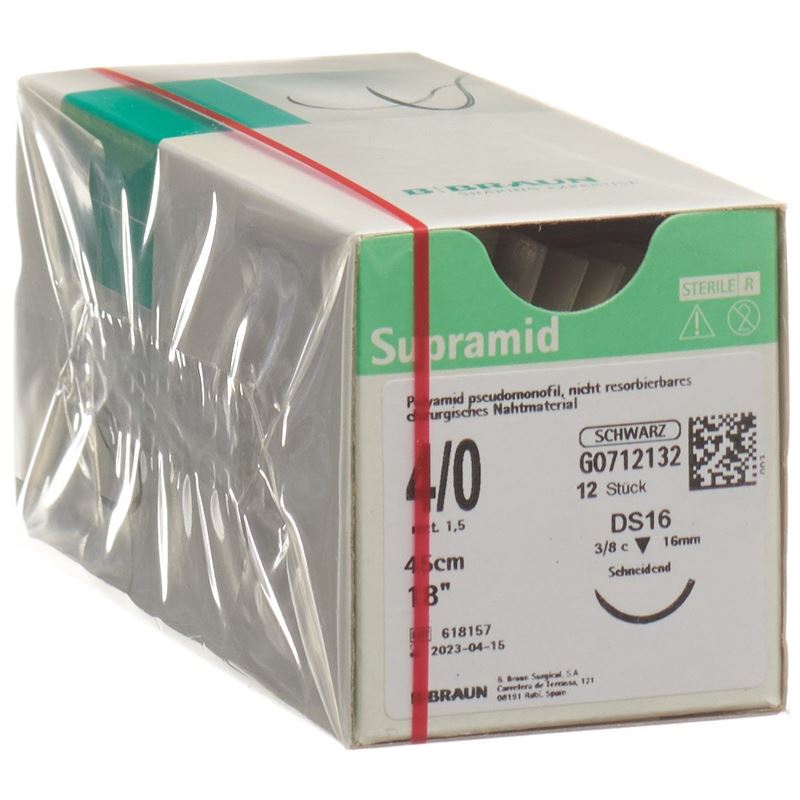 SUPRAMID 45cm DS 16 4-0 Noir 36 pièces | Chirurgical
