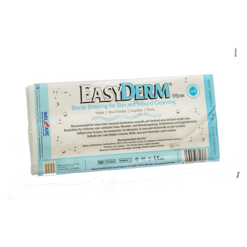 EASYDERM Lingettes Nettoyantes Hydratantes Peau Sensible 4 Pièces