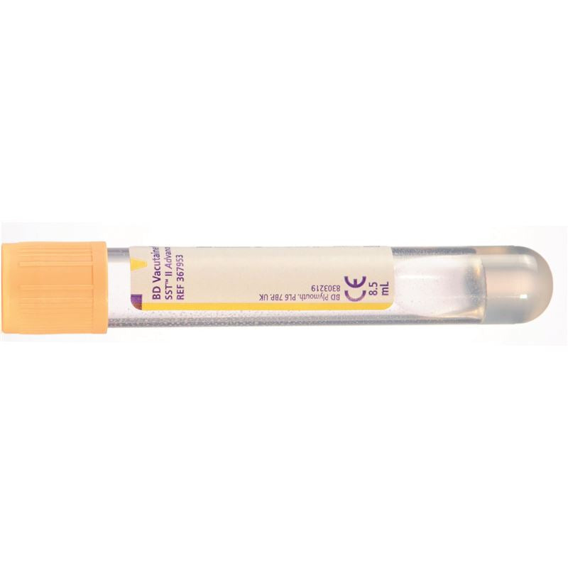 BD VACUTAINER SST II Tube Sec 8.5 ml 100x16mm | Lot de 100