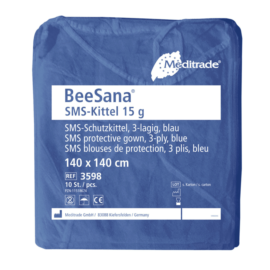 Manteau de Protection Meditrade Beesana® SMS 15g | 100 pièces - Utilisation Antibactérienne
