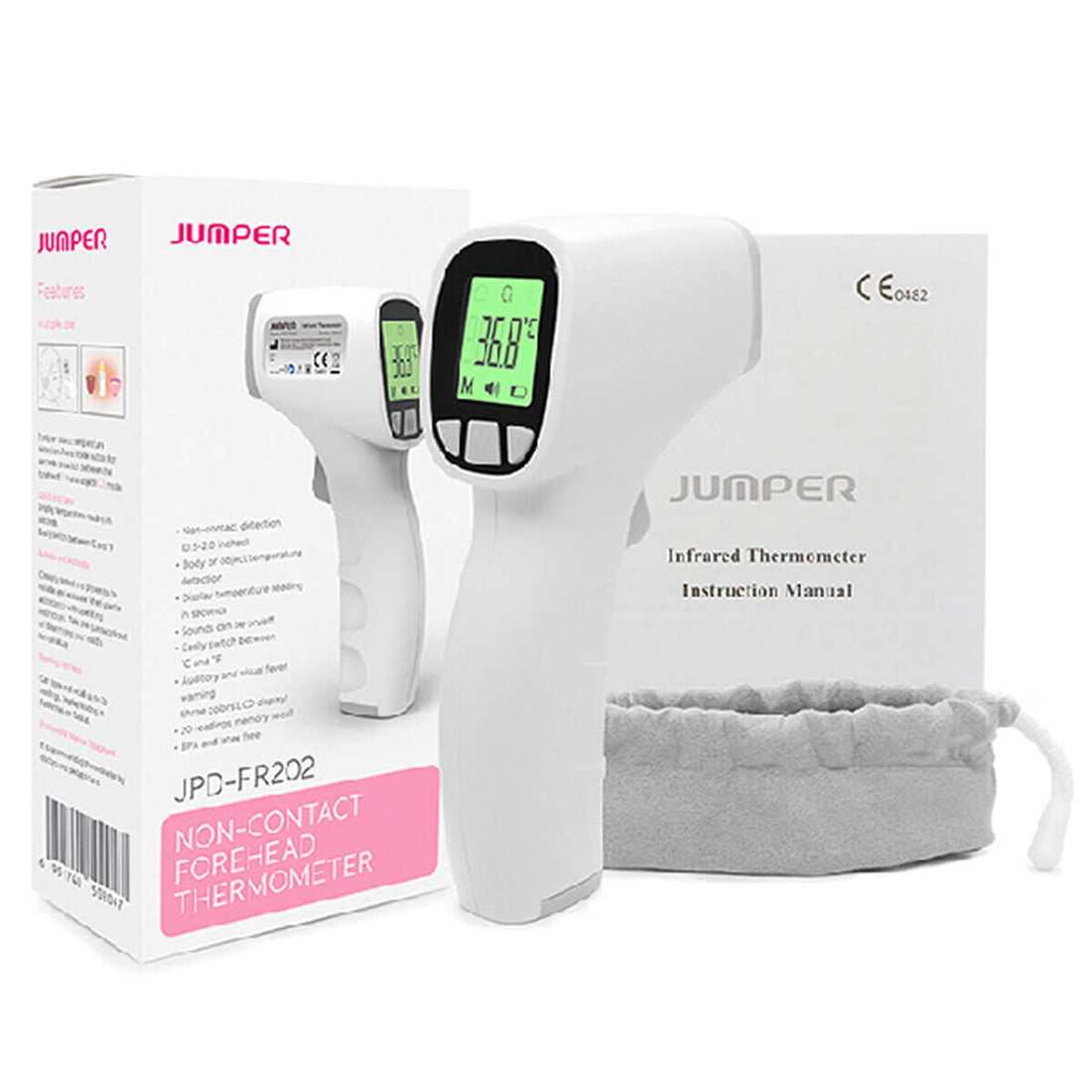 Thermomètre Infrarouge Précis Jumper JPD-FR202 pour Mesures Instantanées