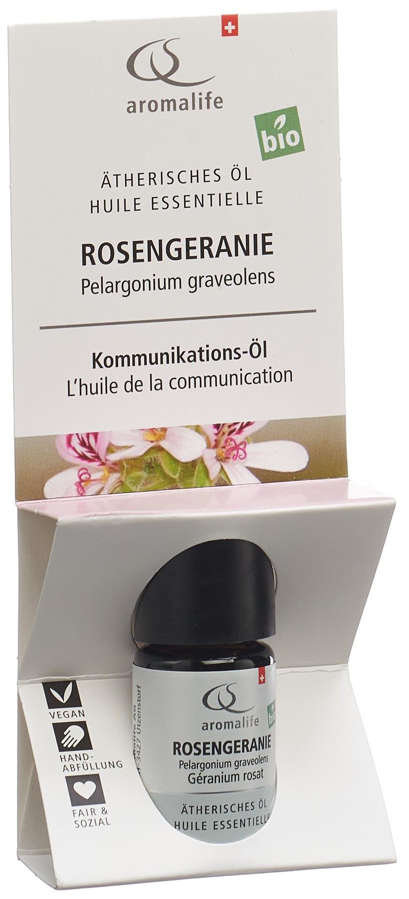 AROMALIFE Huile Essentielle Géranium BIO Soin Apaisant | 5 ml