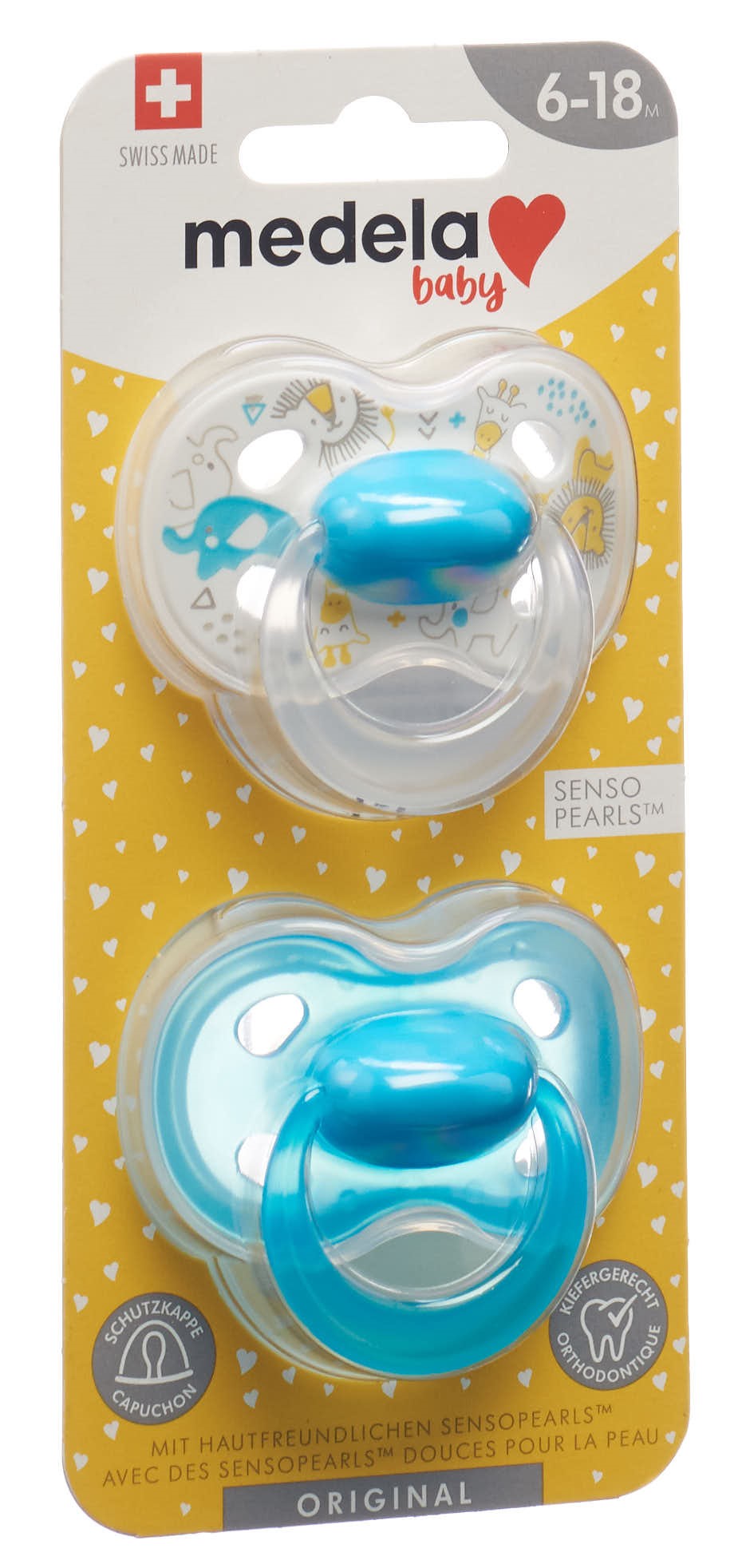 Medela Sucette Original Bébé 6-18 mois Bleu 2 Pièces Apaisante