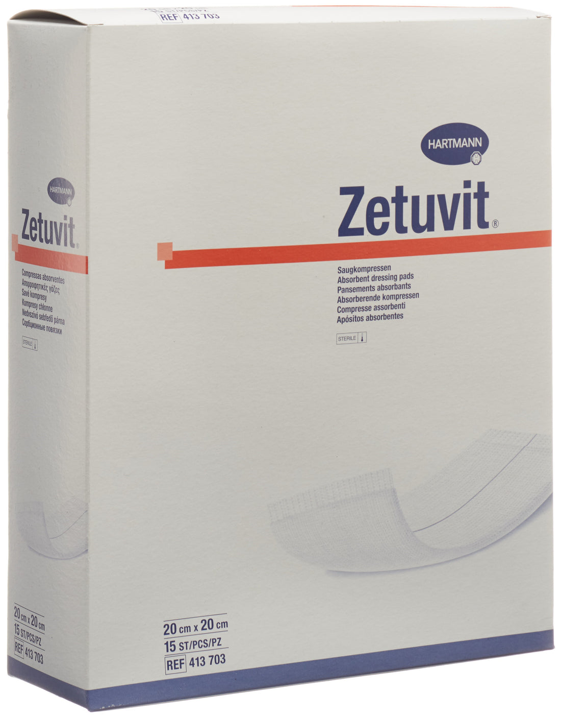 ZETUVIT compresse absorbante 20x20cm stér 15 pce