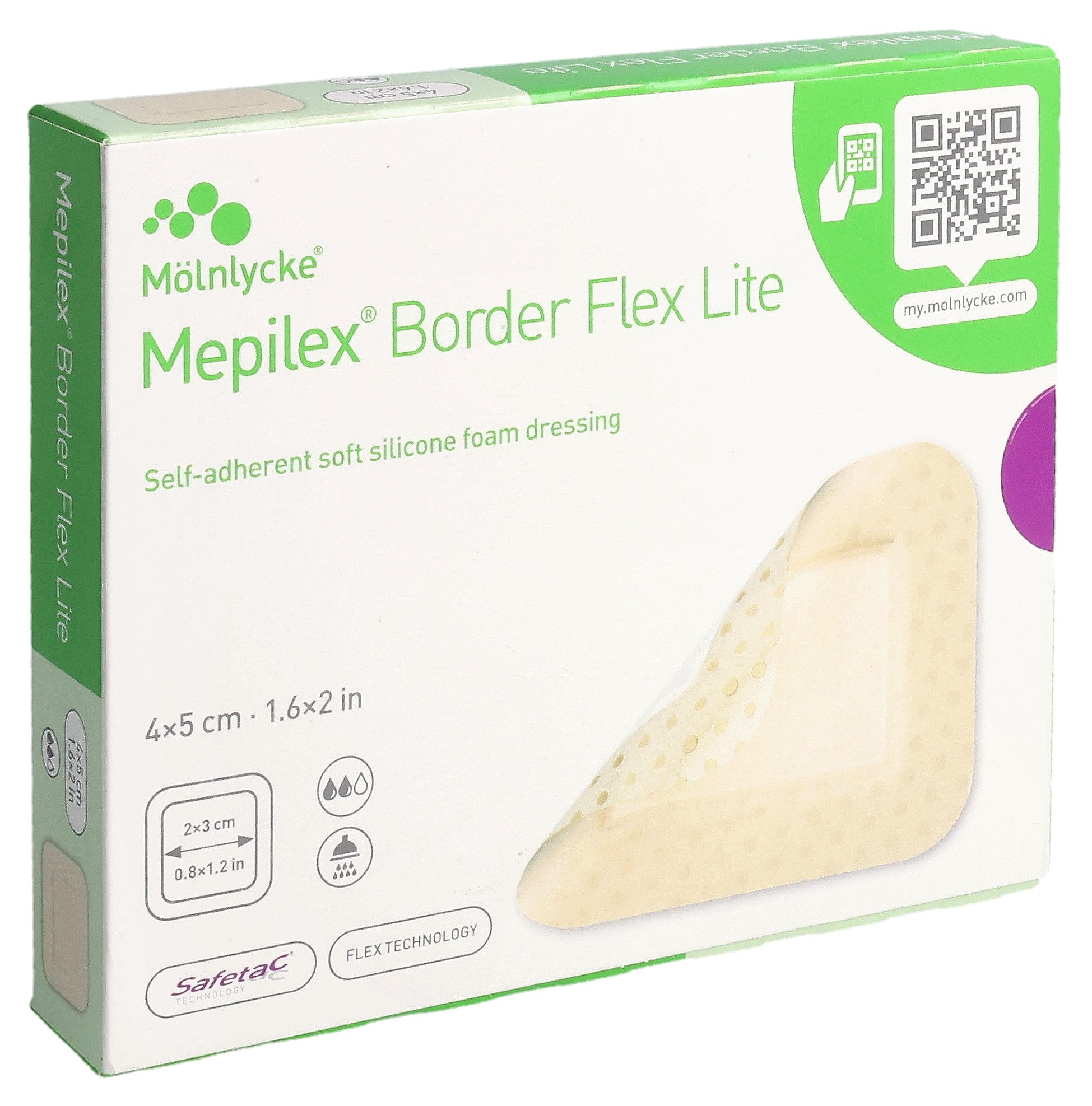 Mölnlycke MEPILEX Border Flex Lite Pansement Adhésif Cicatrisation | 4 x 5 cm 10 pièces