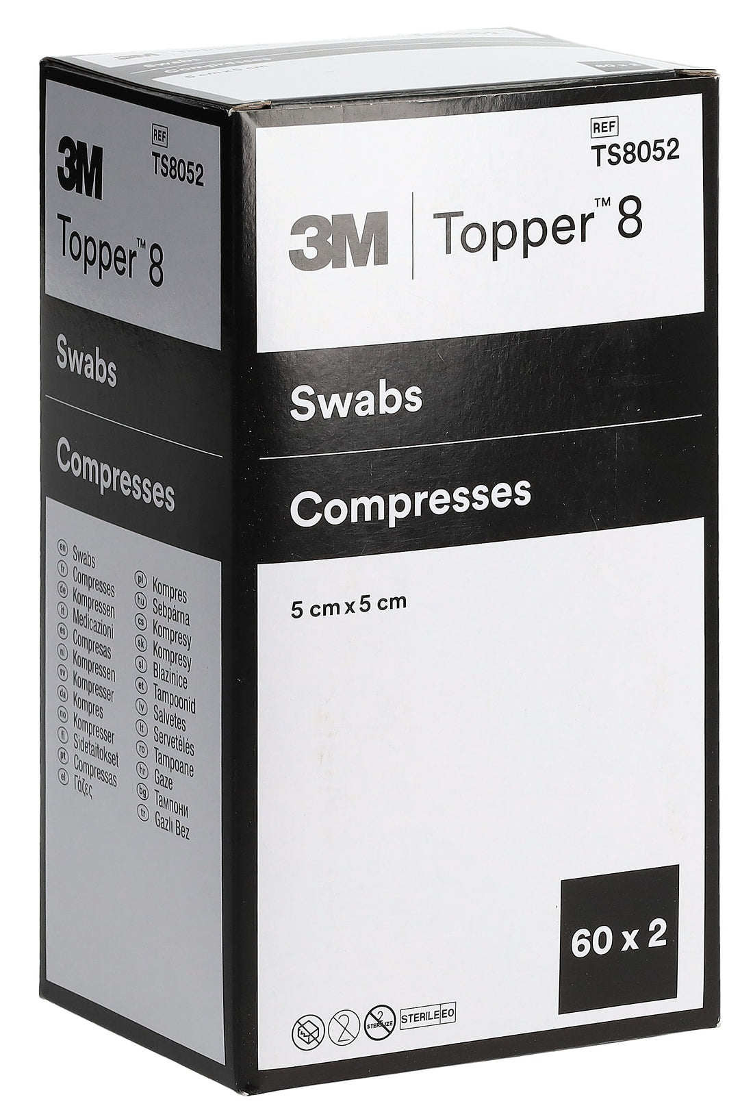 TOPPER Compresses Stériles 5x5cm - Soin Blessures | Lot 120 pièces
