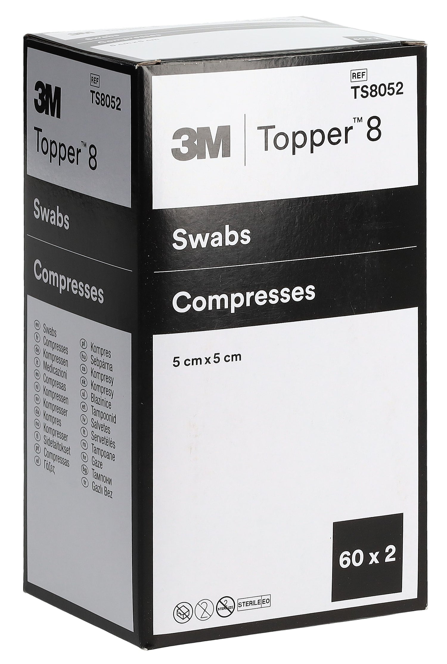 TOPPER Compresses Stériles 5x5cm - Soin Blessures | Lot 120 pièces