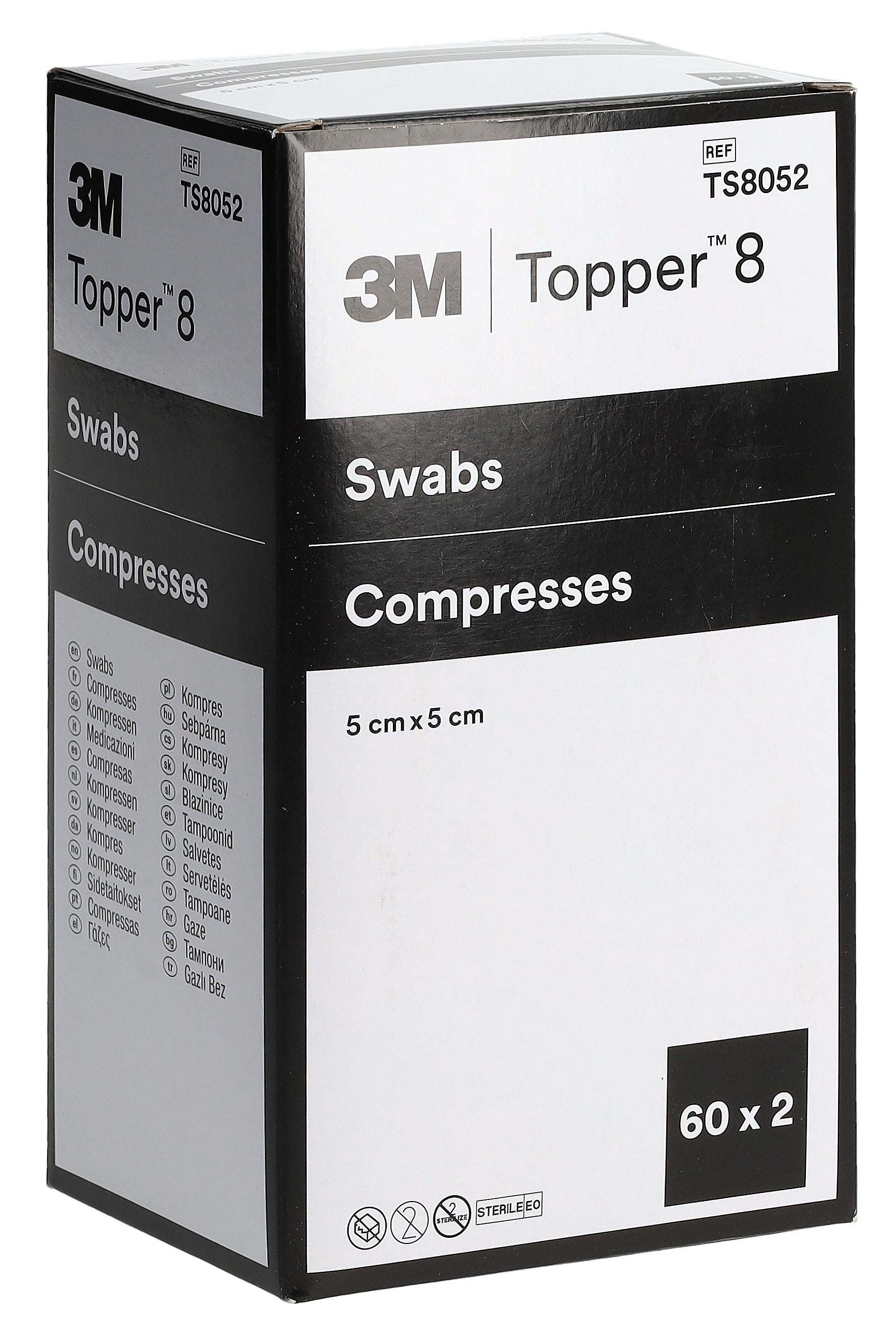 TOPPER Compresses Stériles 5x5cm - Soin Blessures | Lot 120 pièces