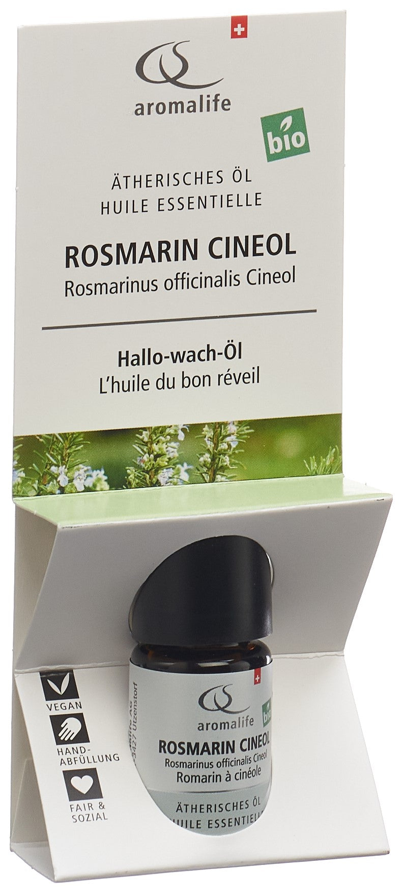 AROMALIFE Huile Essentielle Romarin Cinéol BIO 5 ml | Soin Respiratoire