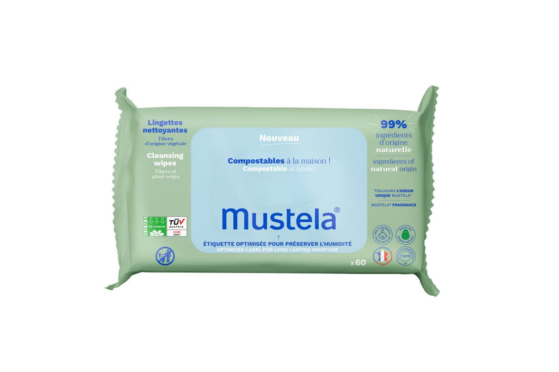 Mustela Lingettes Bébé Peau Normale Compostables 60 Pièces