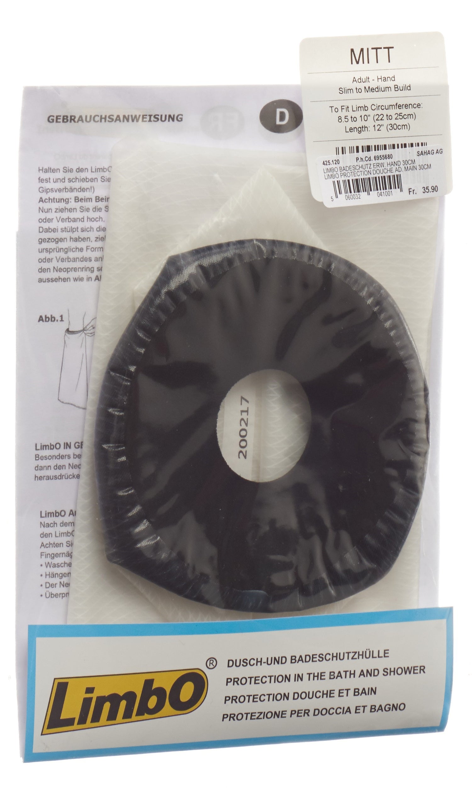 LIMBO Protection Douche Adulte 30cm | Barrière Imperméable Efficace