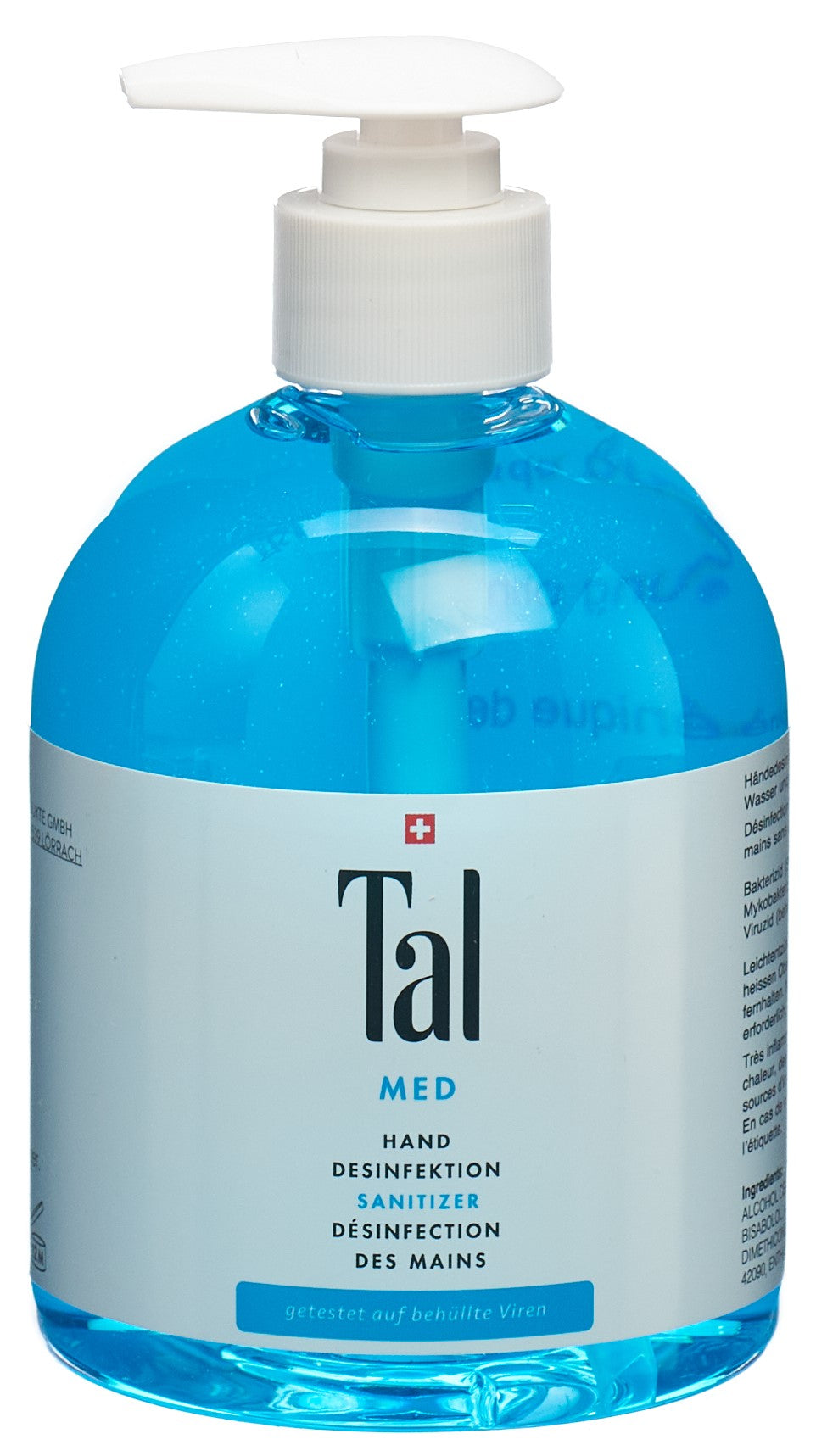 TAL Med Désinfectant Mains 500 ml | Anti-Bactérien Efficace