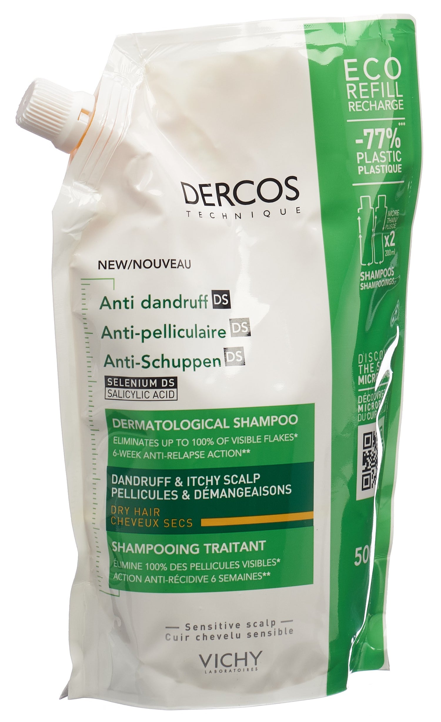 VICHY Dercos Anti dand DS Shamp ch sec Ref 500 ml