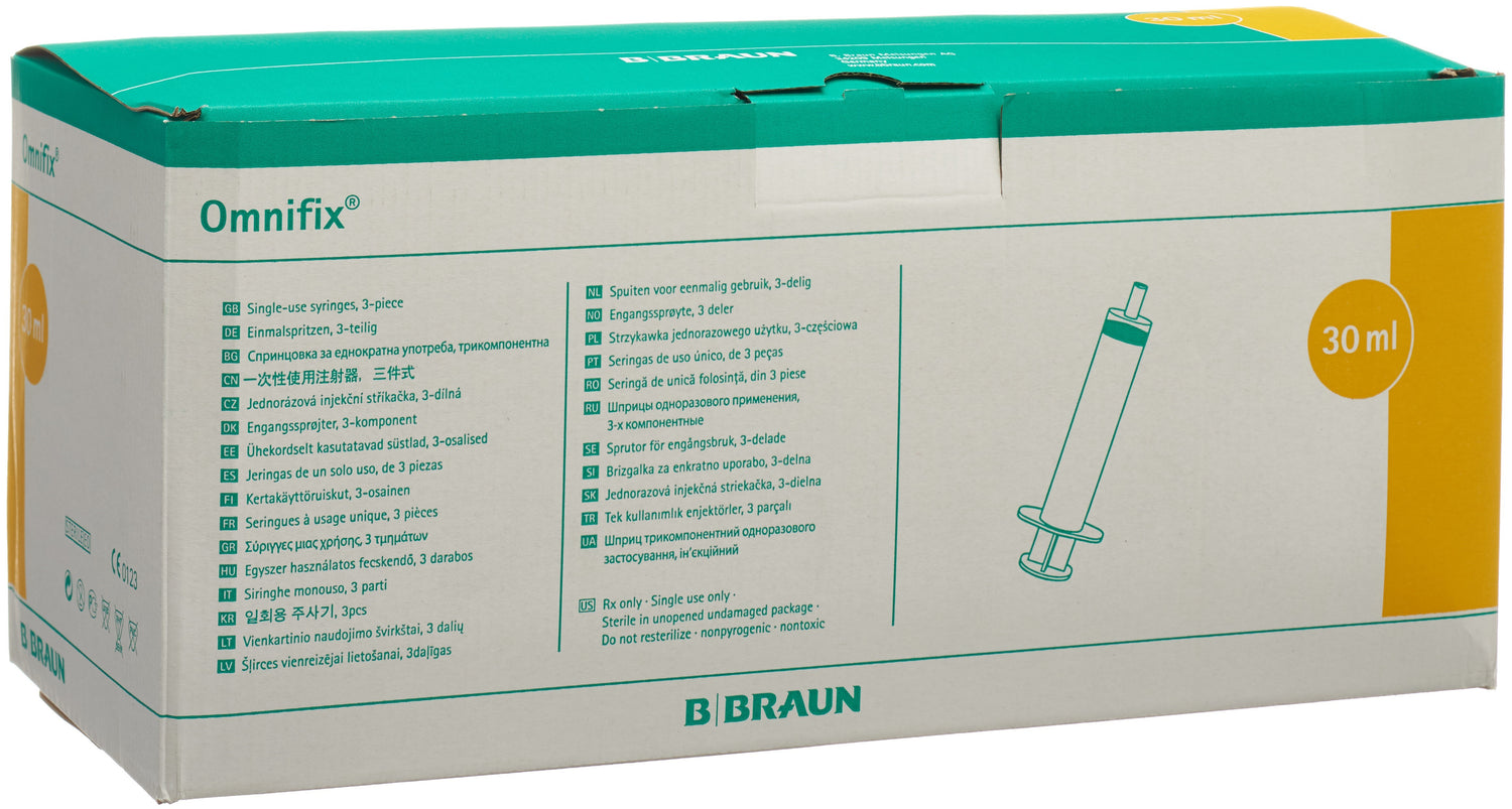 OMNIFIX Seringue Luer Lock 30ml Sans Latex | Lot 100 Pièces