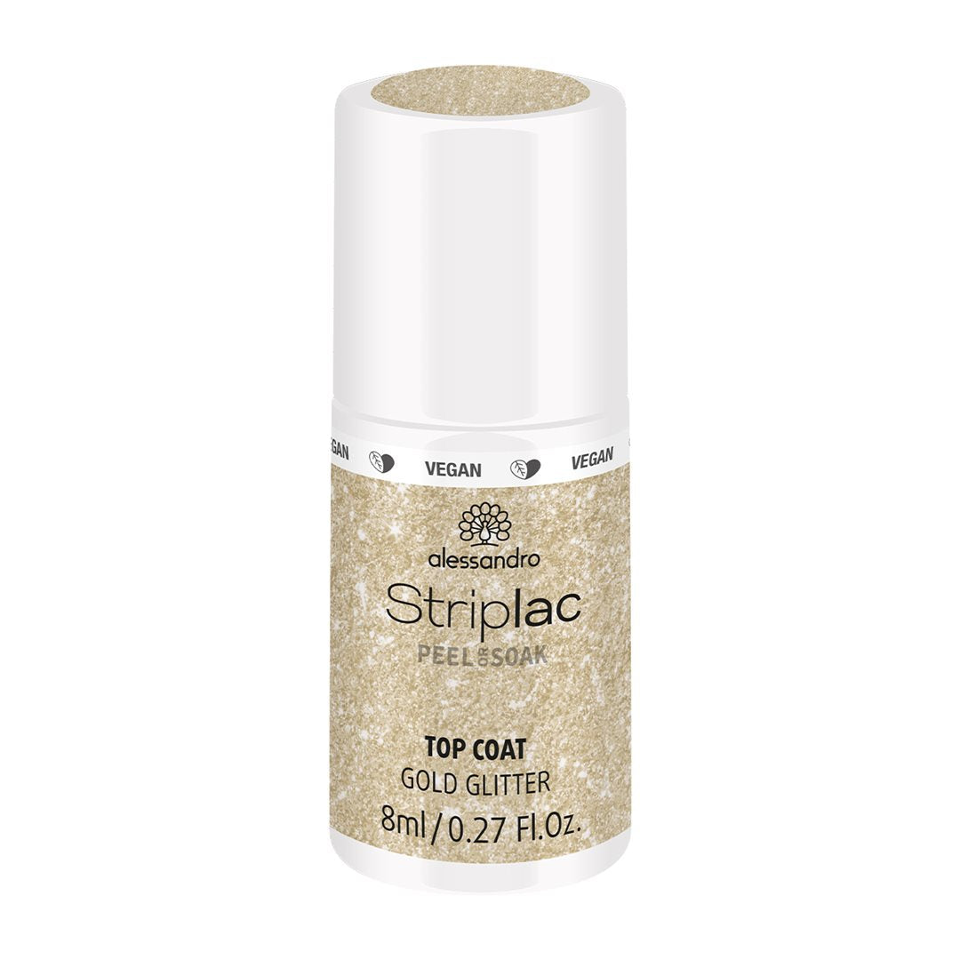 ALESSAN Striplac Top Coat Gold Glitter 8 ml