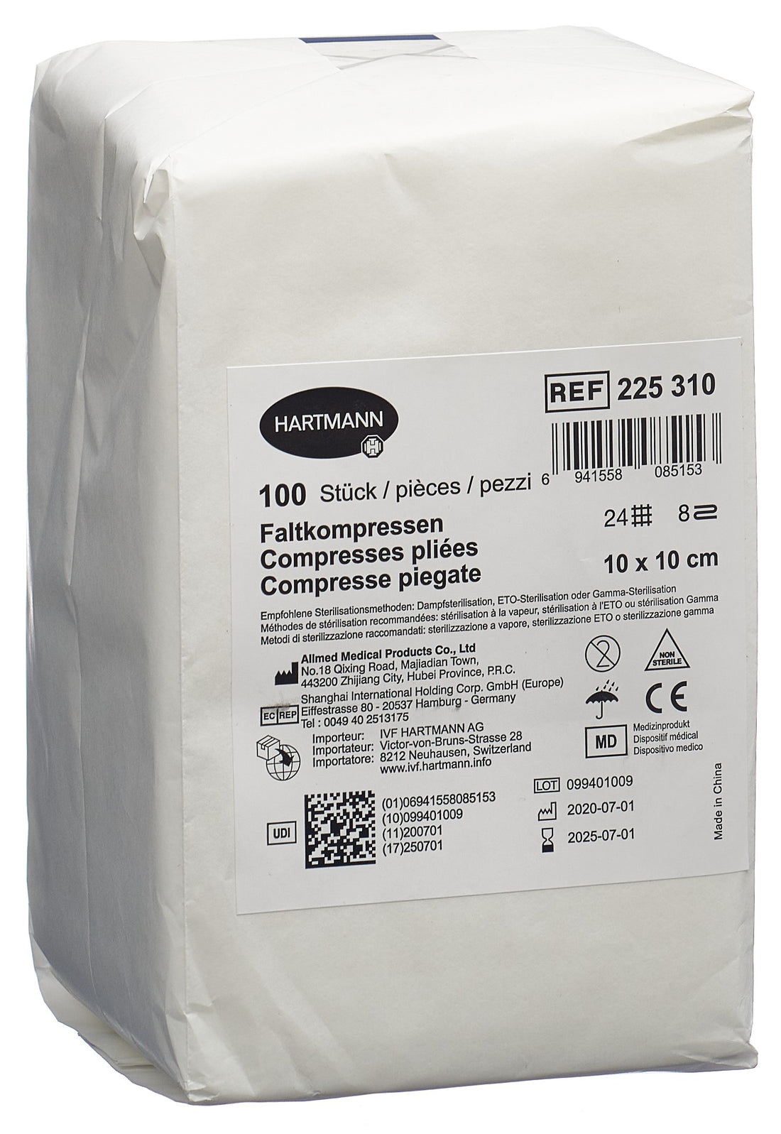 [Marque] Compresses Stériles IVF T24 10x10cm 8 couches 100 pièces | Soin Absorbant