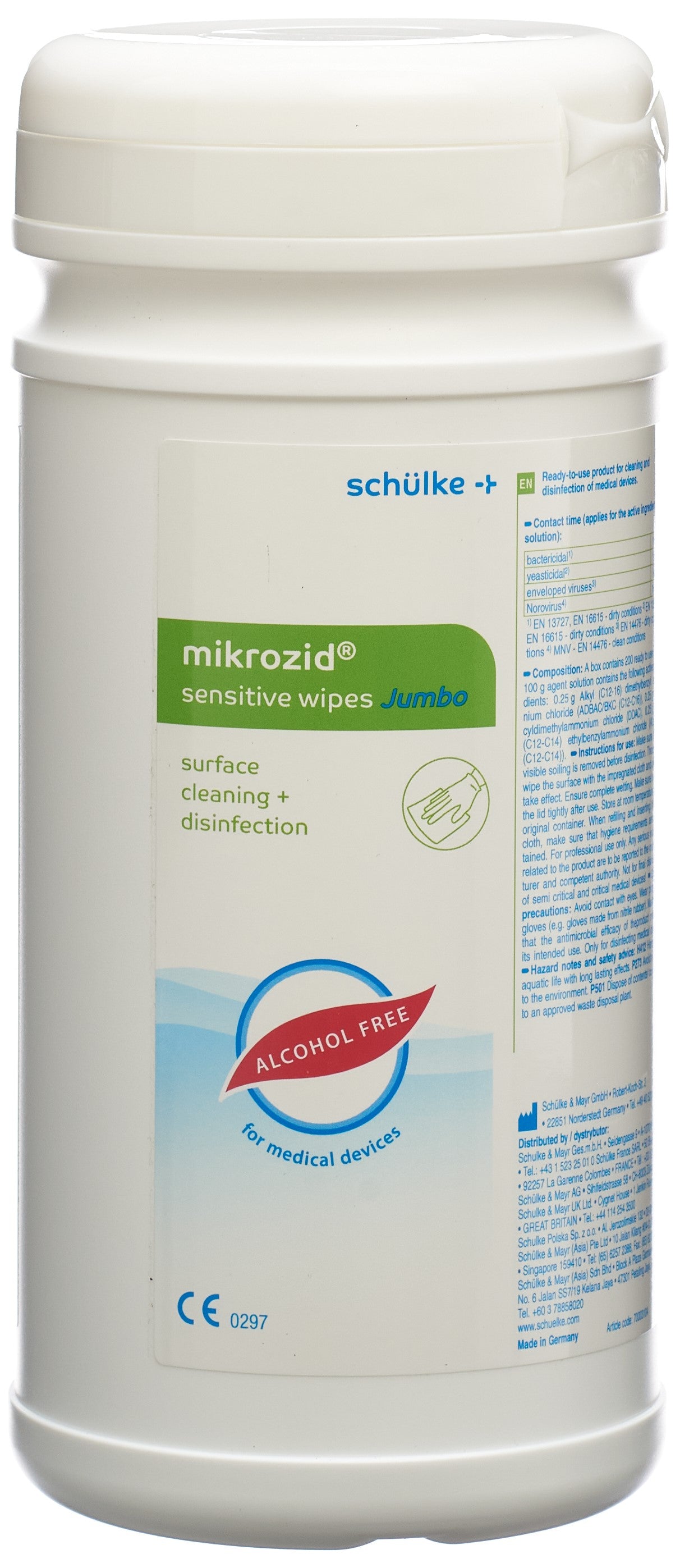 MIKROZID Sensitive Lingettes Jumbo 200 Pièces | Nettoyage Doux &amp; Efficace