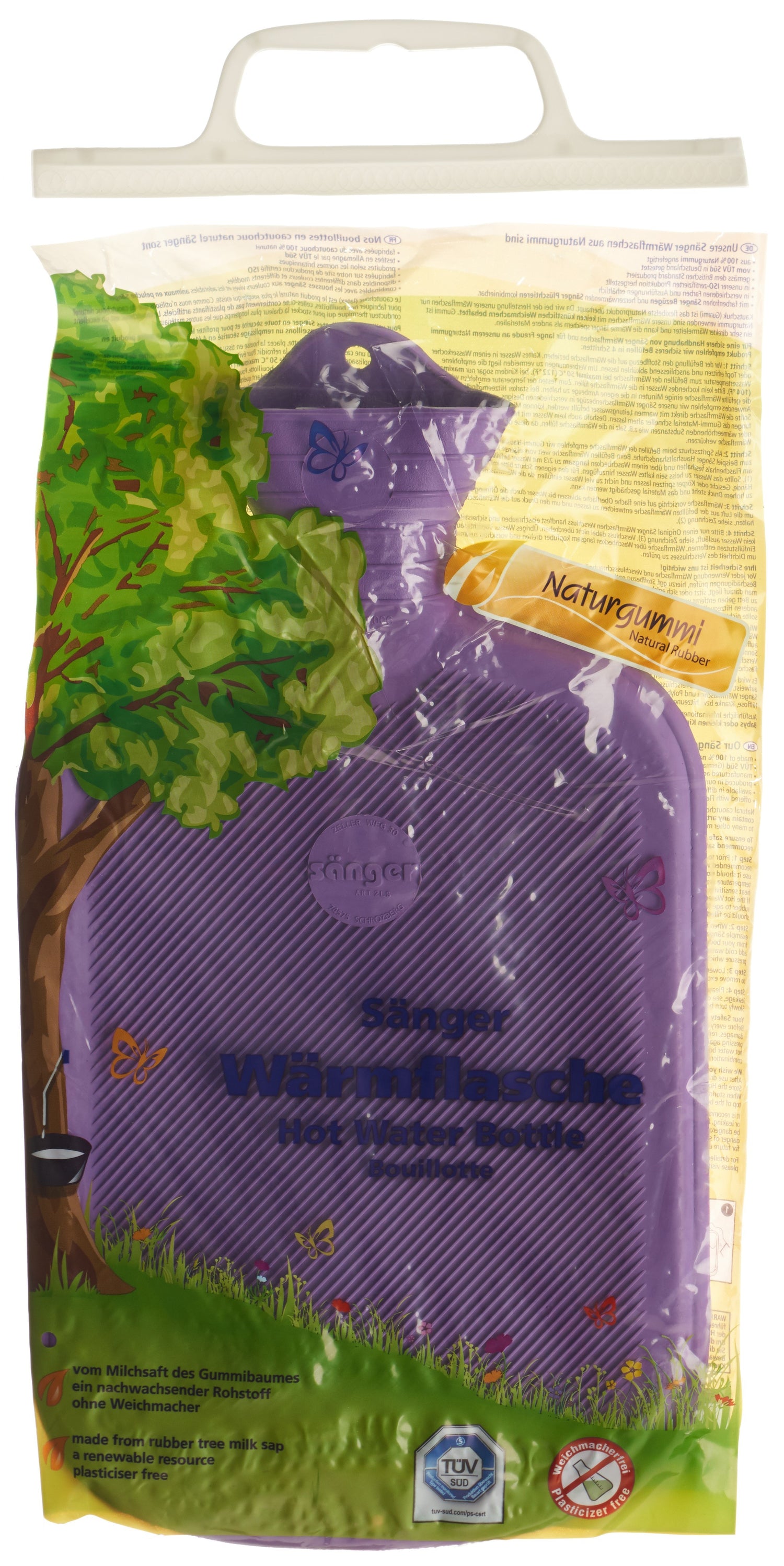 SÄNGER Bouillotte 2L Lamelles Côtelées Lilas | Confort Chaleureux