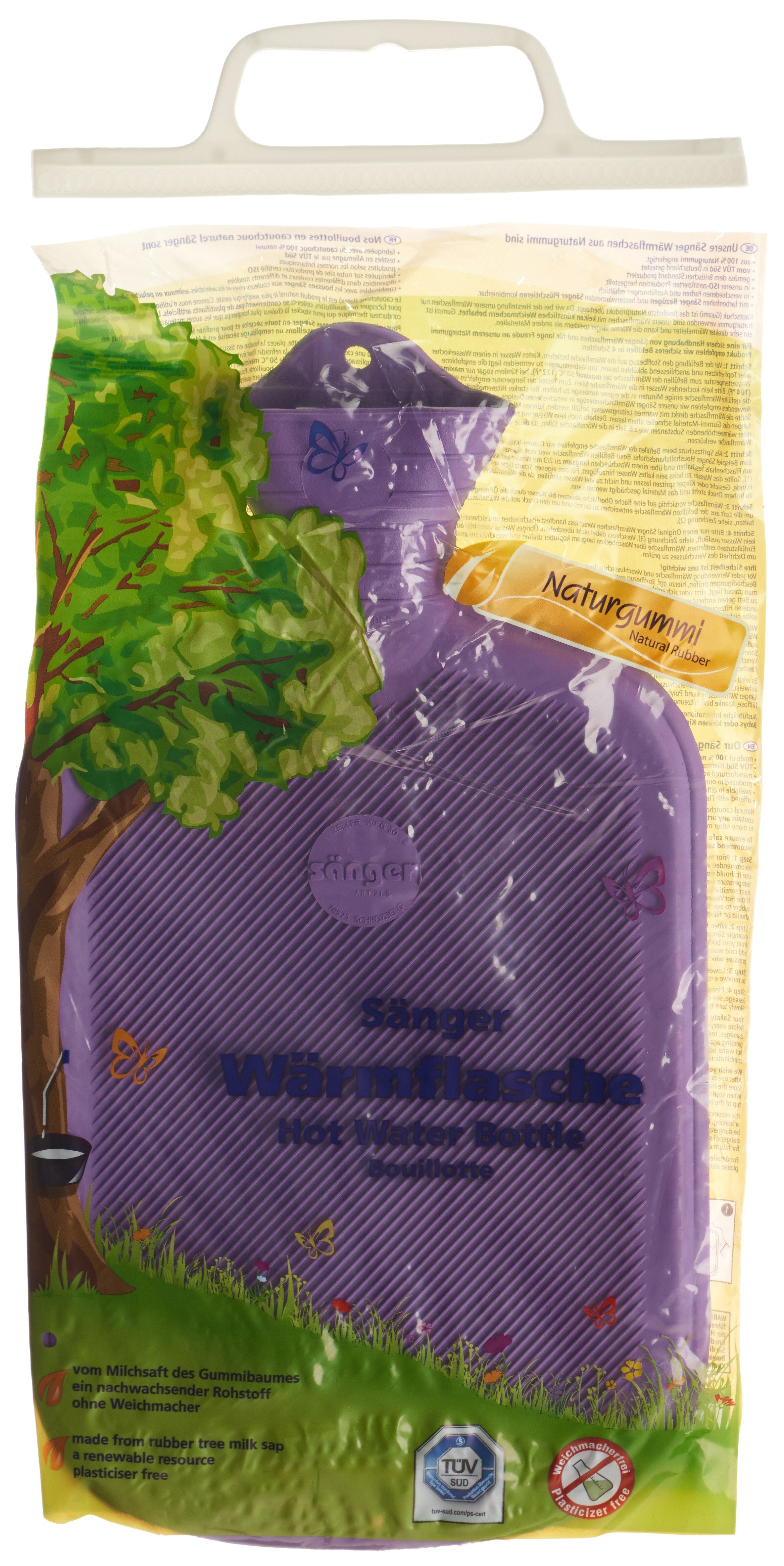 SÄNGER Bouillotte 2L Lamelles Côtelées Lilas | Confort Chaleureux