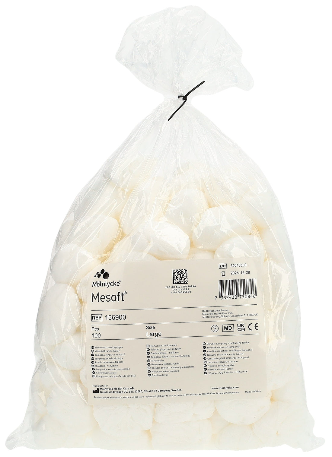 MESOFT NW Tampons Coton Ronds 45mm Non Stériles 100 Pièces