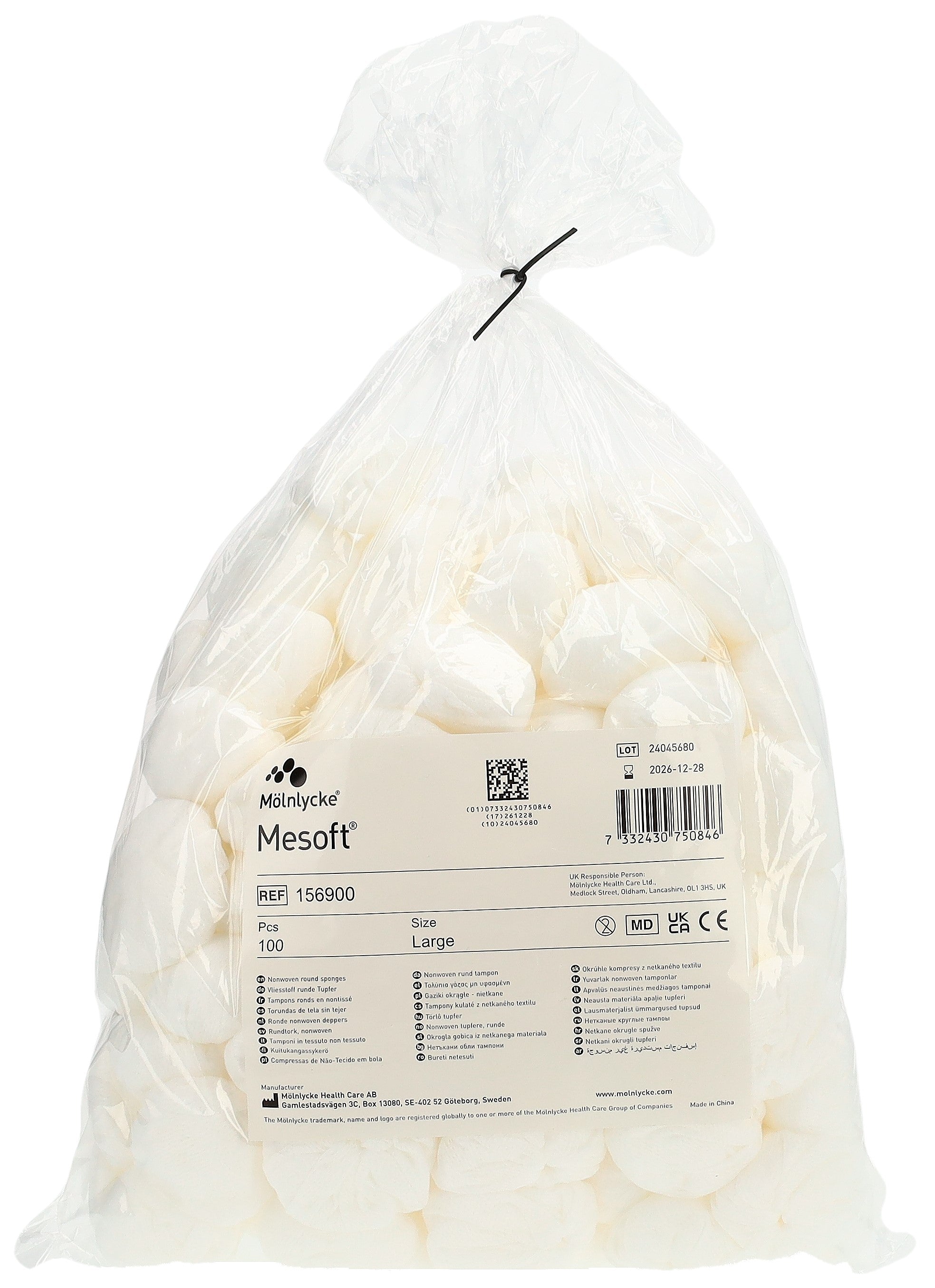 MESOFT NW Tampons Coton Ronds 45mm Non Stériles 100 Pièces