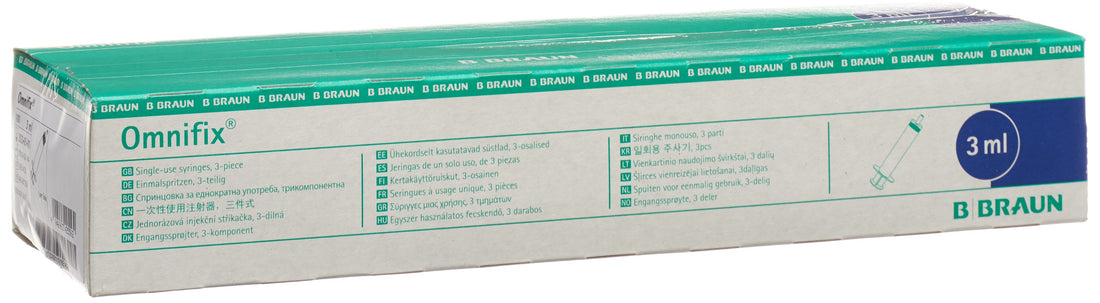OMNIFIX Seringue 3ml Luer Sans Latex Centrée - Lot de 100