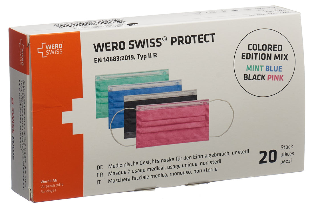 WERO SWISS protect masque type IIR col mix 20 pce