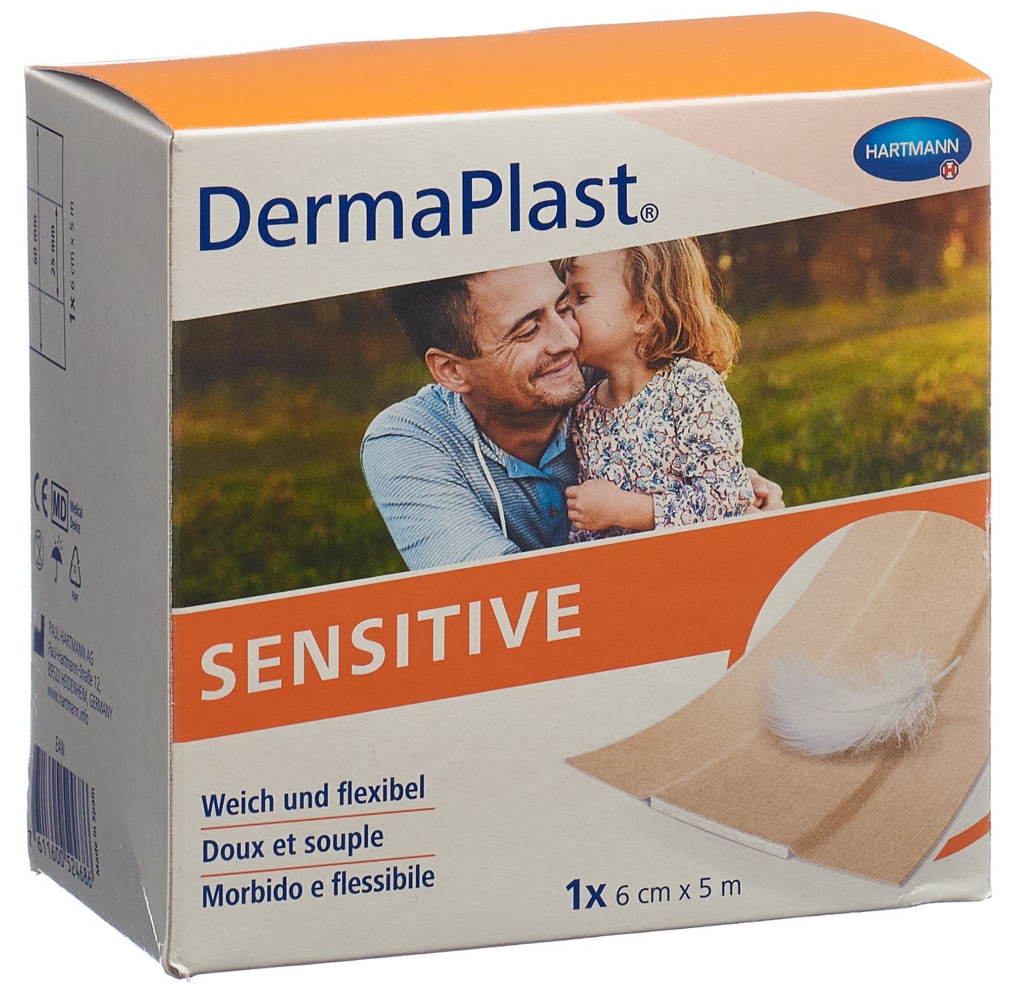 DERMAPLAST Sensitive Pansement Rapide 6 cm x 5 m | Soin Peau Sensible