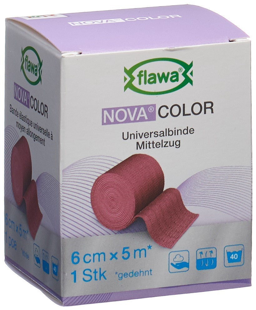 FLAWA NOVA COLOR Bande Idéale 6 cm x 5 m Rouge | Soin &amp; Confort