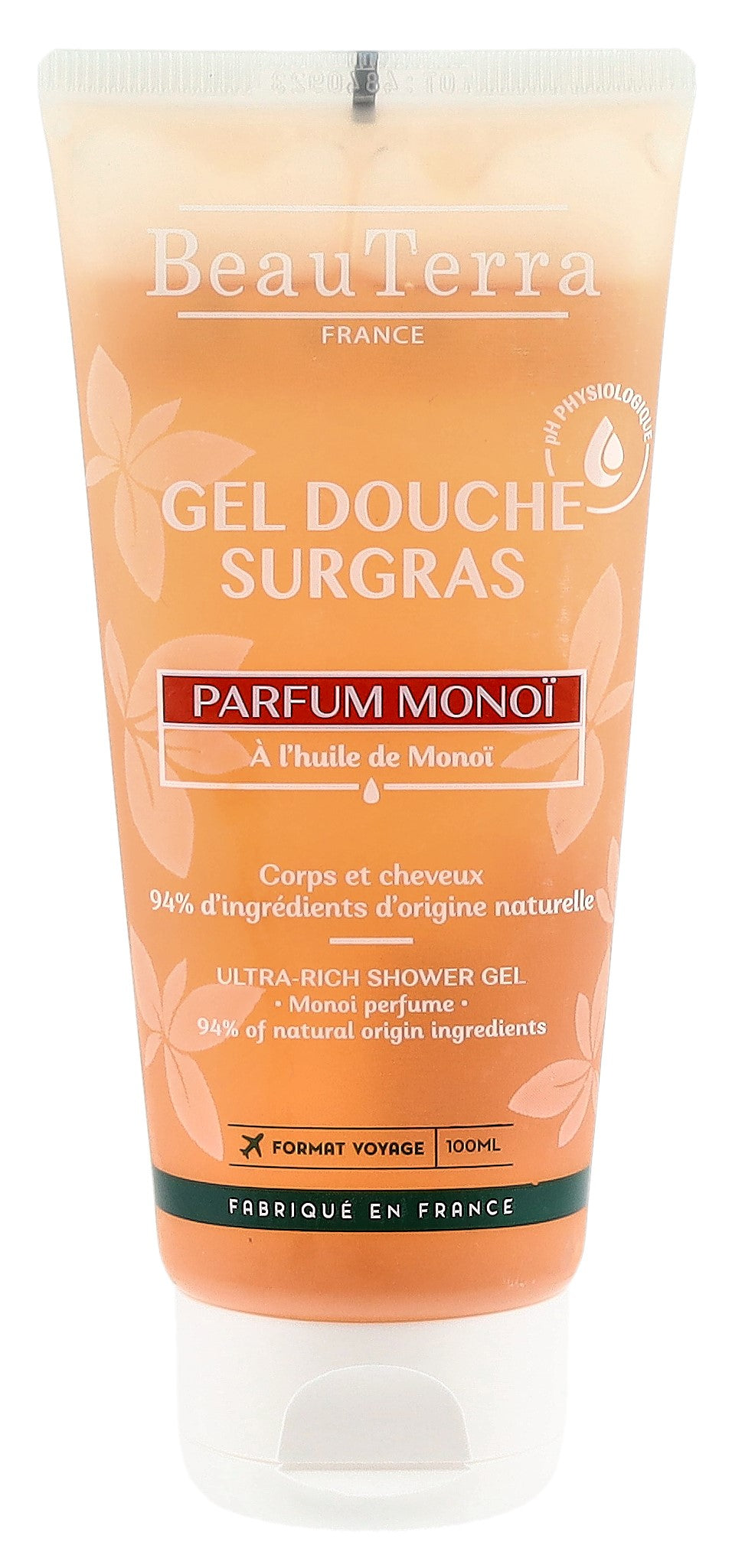 BEAUTERRA Gel Douche Surgras Monoï Douceur &amp; Hydratation 100 ml
