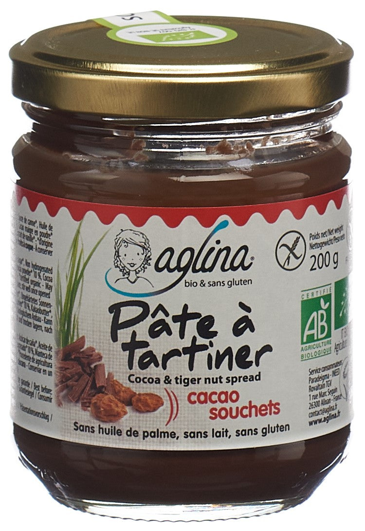 AGLINA pâte à tartiner cacao &amp; souchets bio 200 g