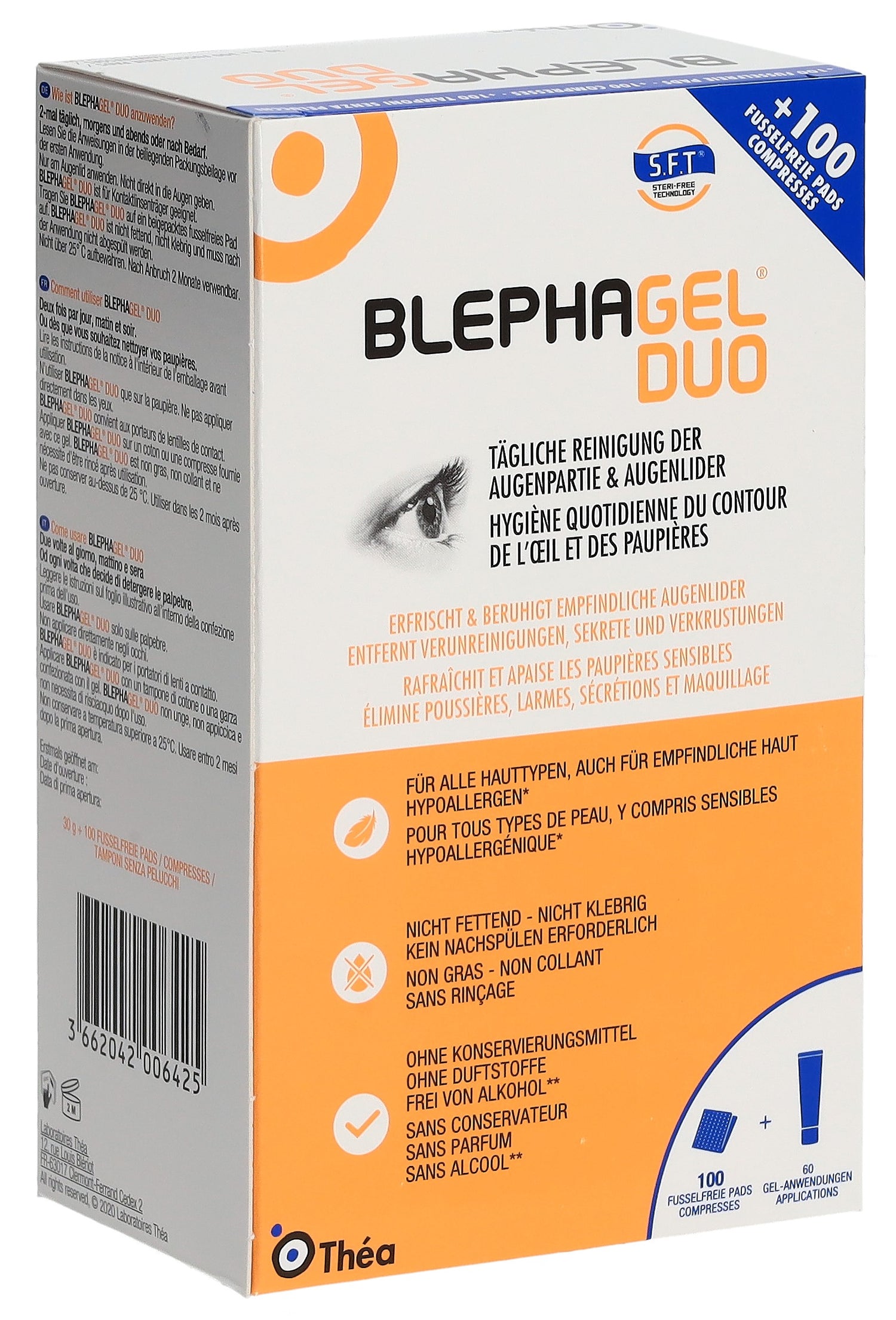 BLEPHAGEL Duo Gel Soin Hygiène Paupières 30g + 100 Compresses