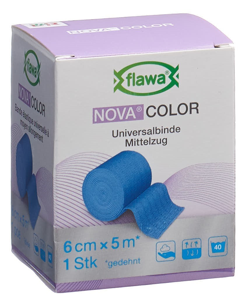 FLAWA NOVA COLOR Bande Idéale 6cm x 5m Bleue - Soin &amp; Confort | Bande Élastique