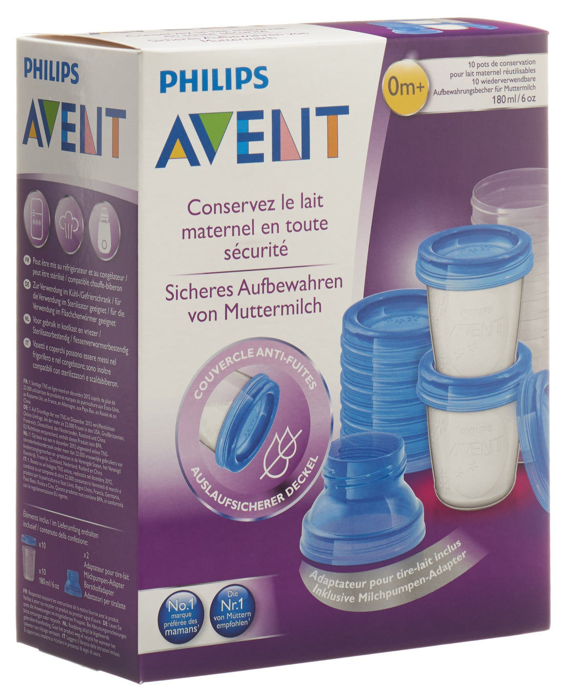 PHILIPS AVENT Pots Conservation Lait Maternel 180ml | Lot 5