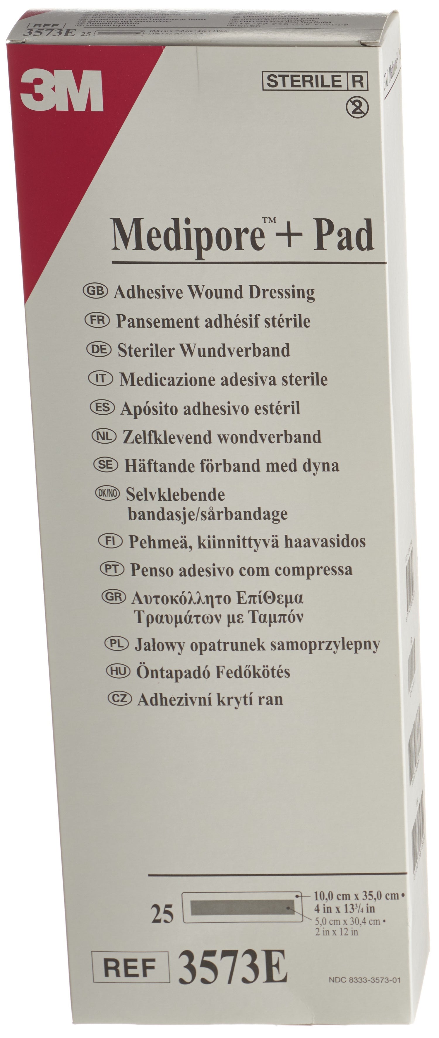 3M MEDIPORE+PAD 10x35cm compresse 5x30cm 25 pce