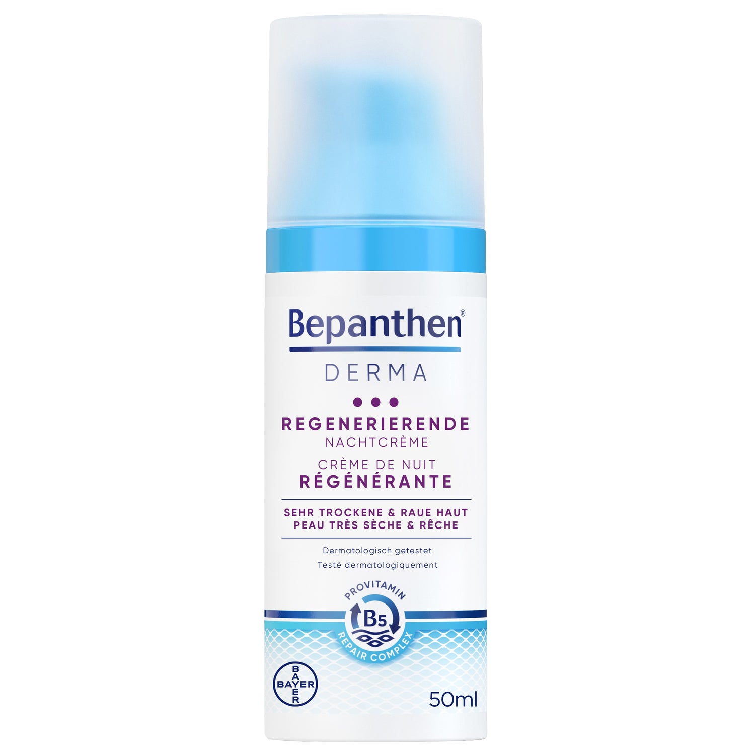 BEPANTHEN DERMA Crème Nuit Régénérante Peau Sèche 50 ml