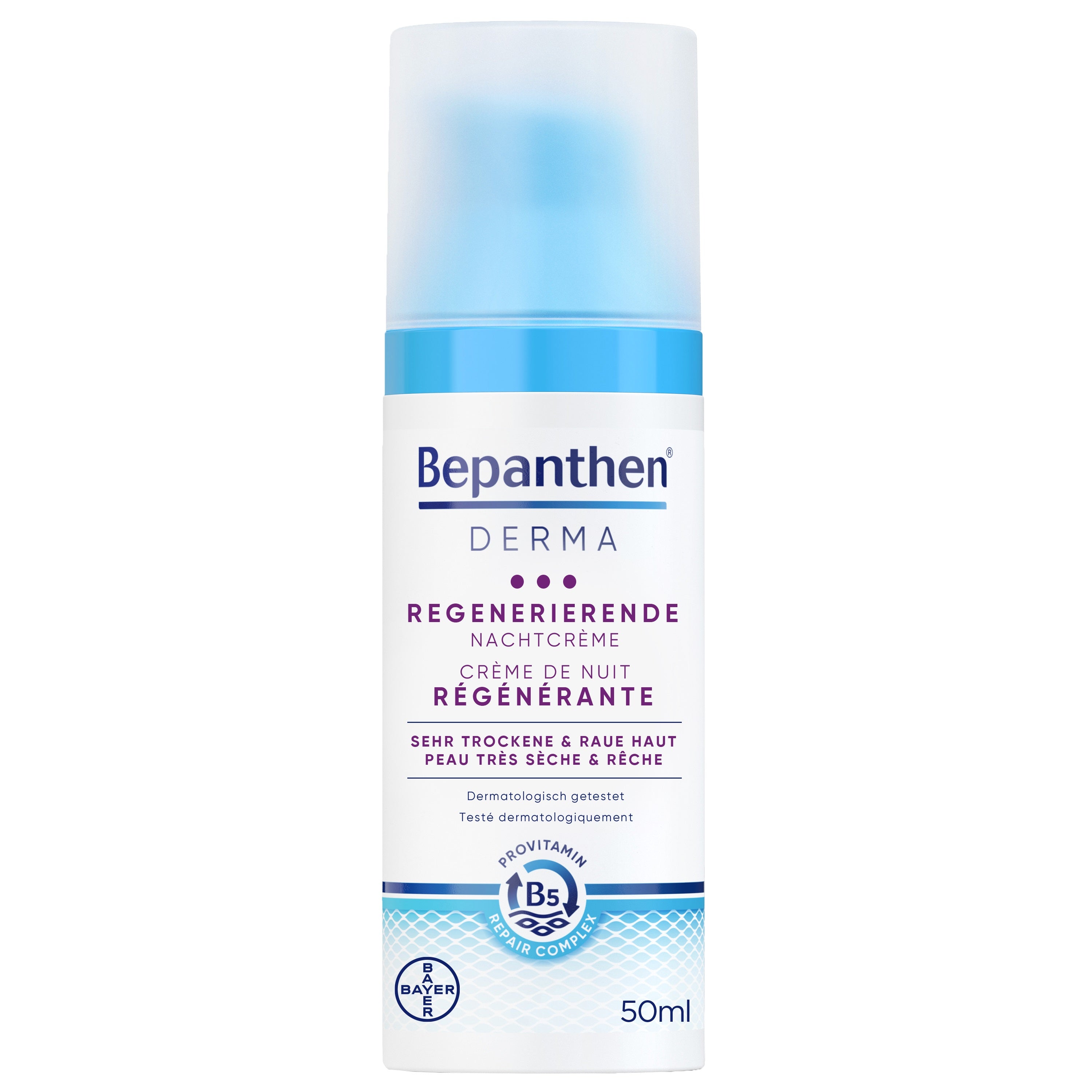 BEPANTHEN DERMA Crème Nuit Régénérante Peau Sèche 50 ml