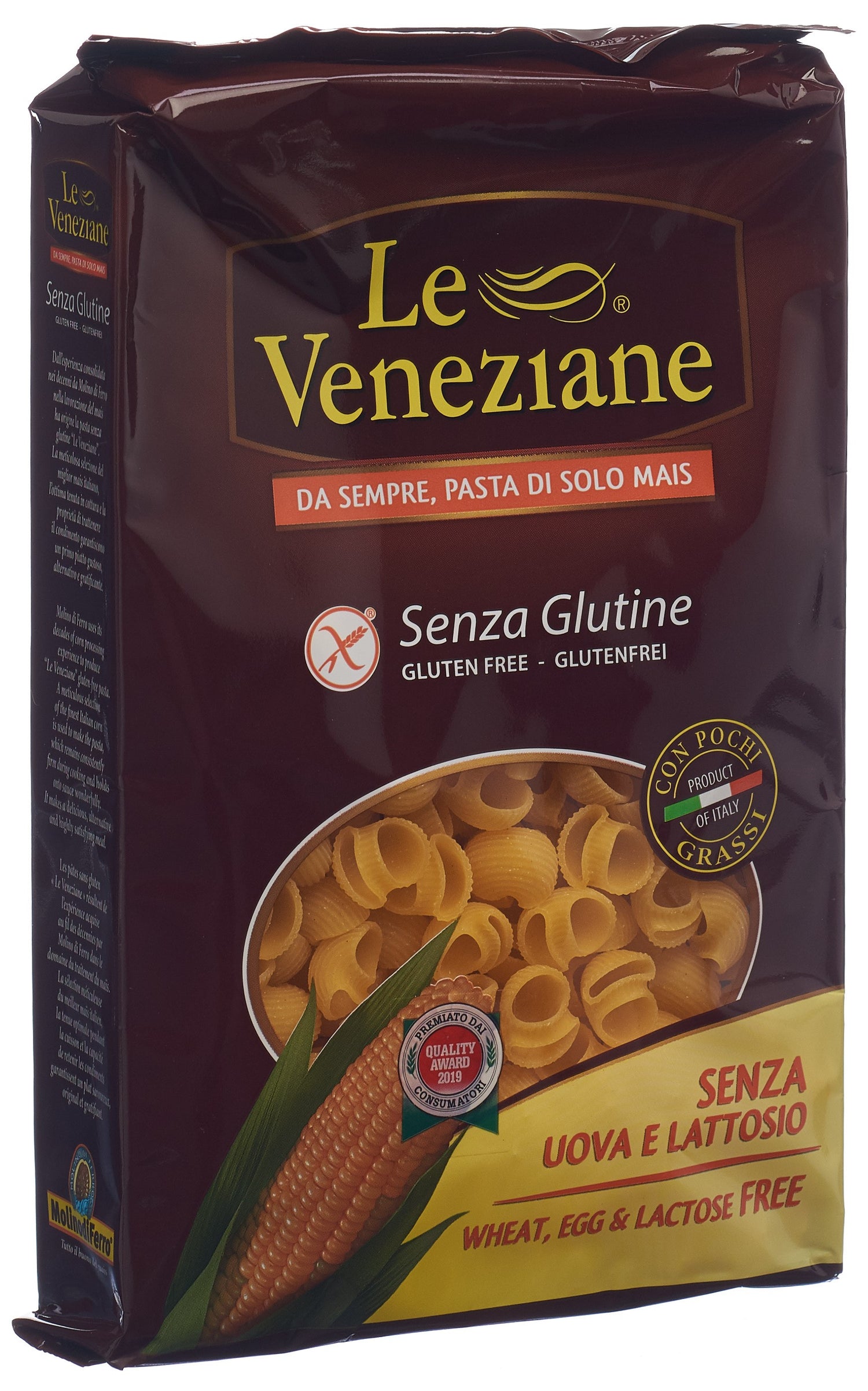 LE VENEZIANE Pipe Rigate Maïs Sans Gluten 250 g