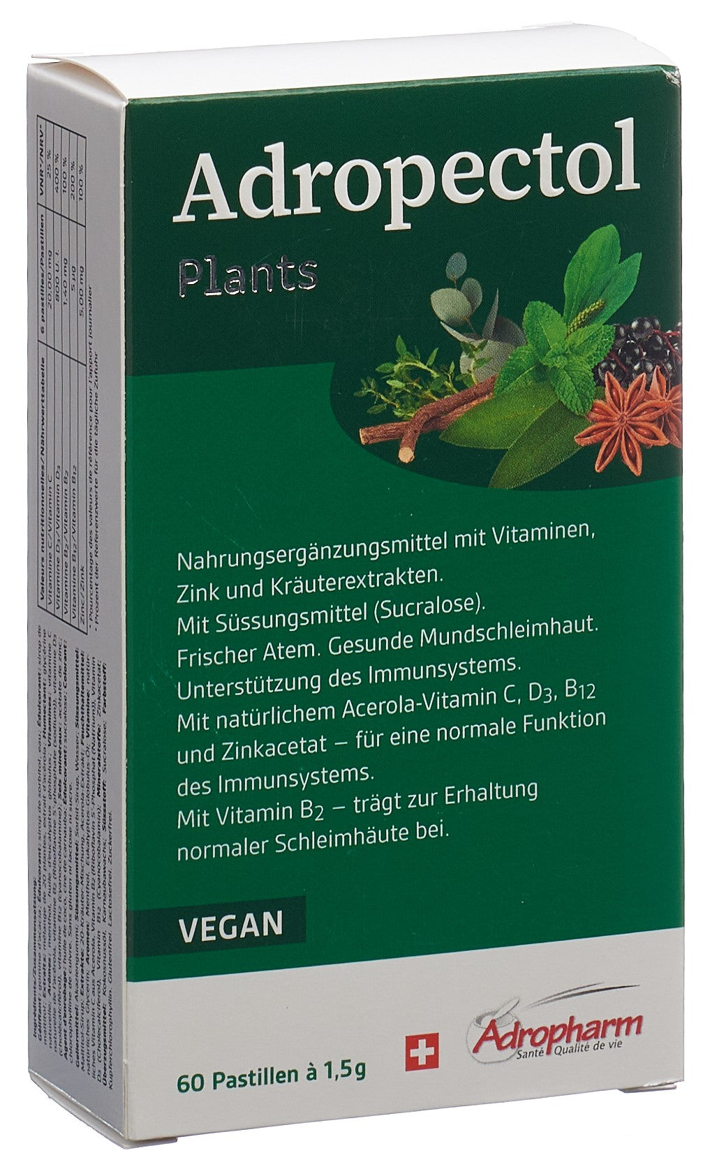 ADROPECTOL plantes pastilles 60 pce