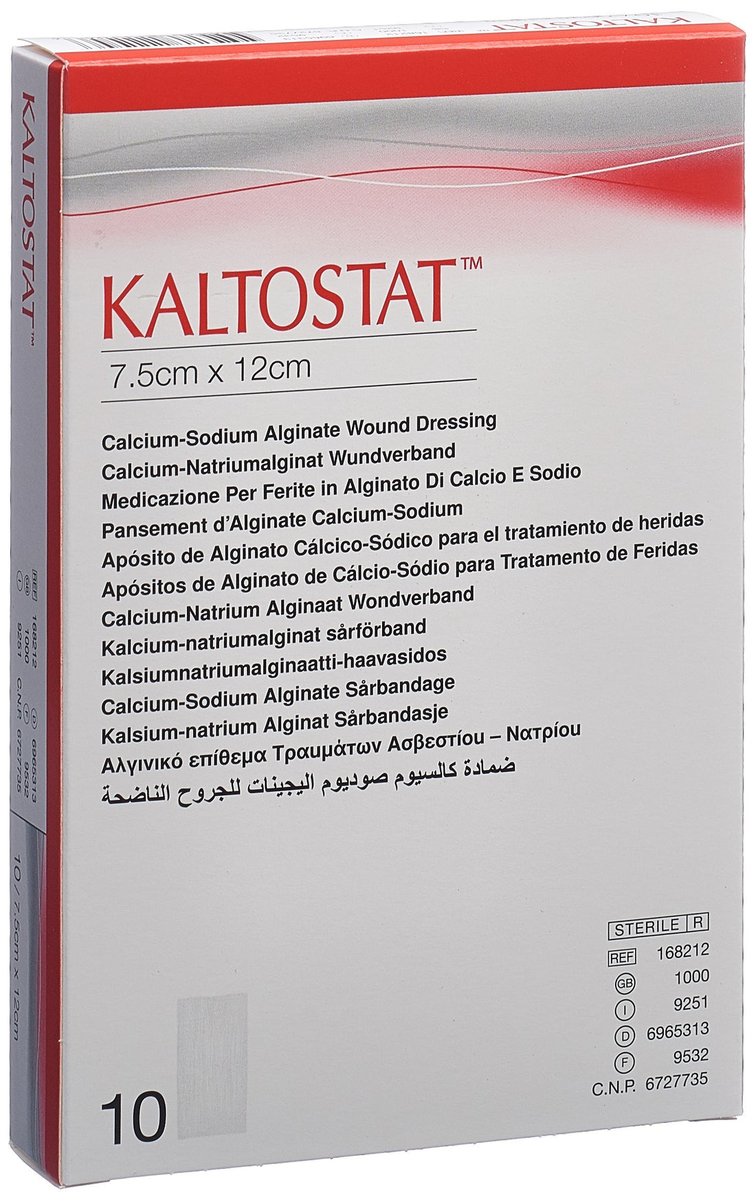 KALTOSTAT Pansement Alginate Stérile 7.5 x 12 cm | 10 Compresses
