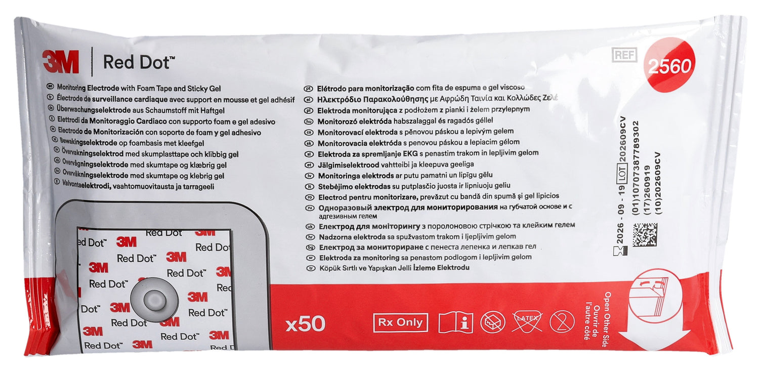 3M RED DOT ECG éléct universelle 50 pce