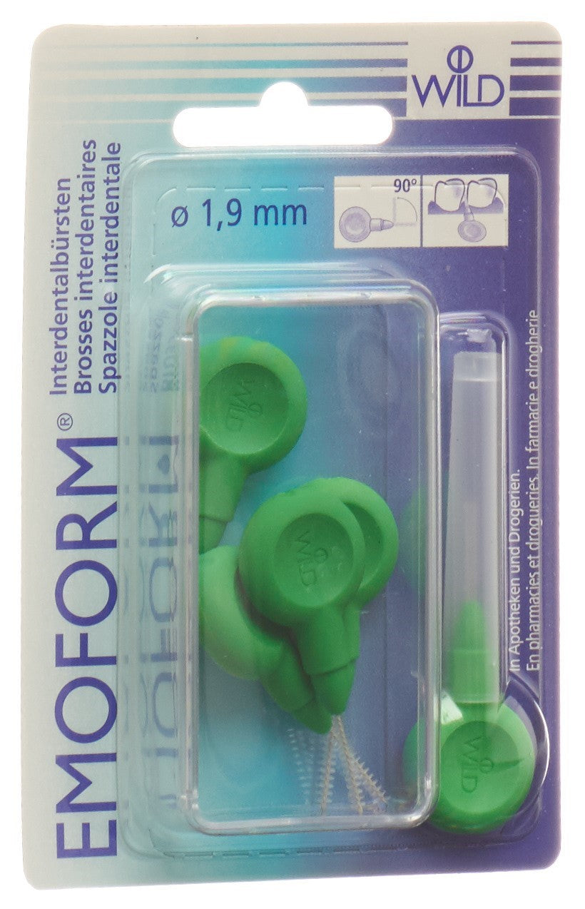 EMOFORM Brosse Interdentaire 1.9mm Vert Clair 5 Pièces | Hygiène Dentaire