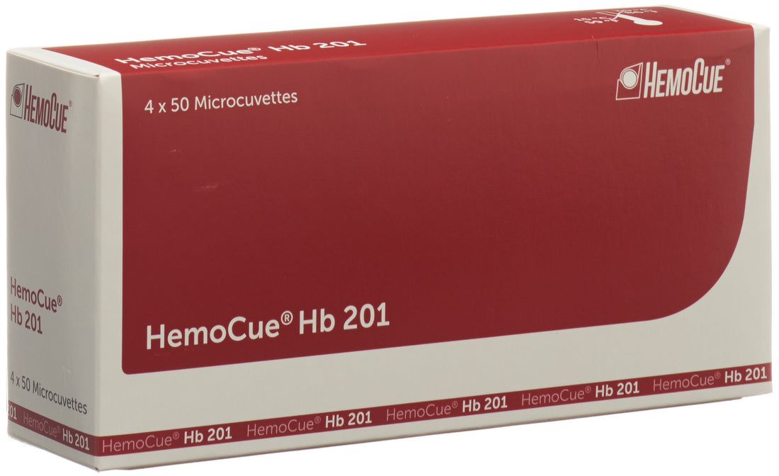 HEMOCUE Microcuvettes HB 201 pour Hémoglobine | Boîte 4 x 50 Pièces