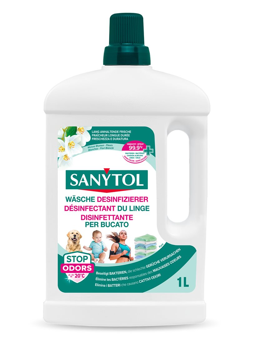 SANYTOL Désinfectant Linge 1 L | Anti-bactérien &amp; Anti-odeurs