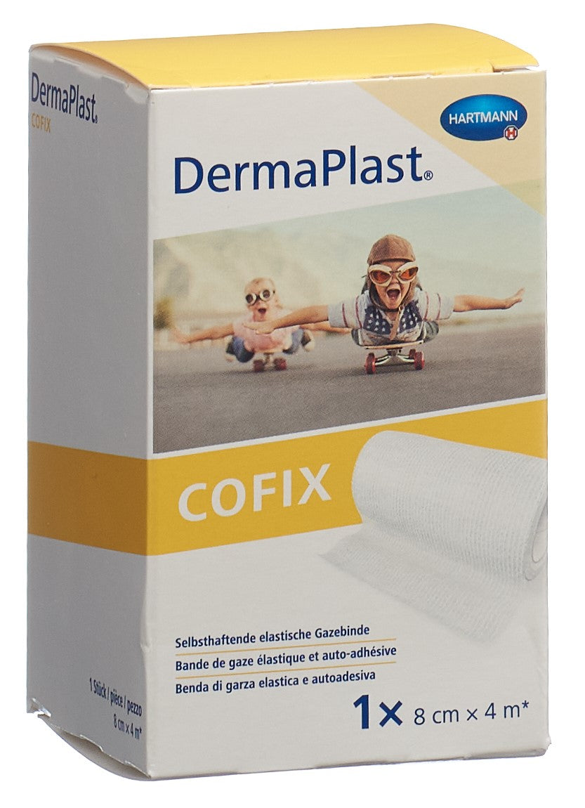 DERMAPLAST CoFix Pansement Compressif 8 cm x 4 m Blanc | Fixation Sûre